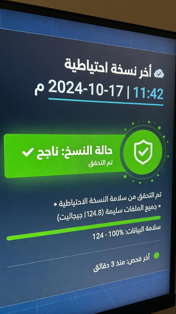 backup status success green date cloud storage